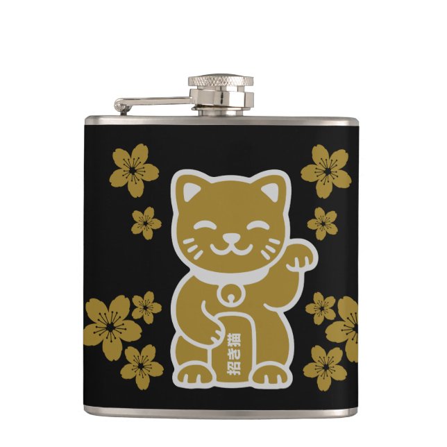 Cantil Dourado japonês Maneki-neko (Frente)