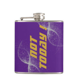 Cantil Dourado "NÃO HOJE!" com brilho prateado em roxo |