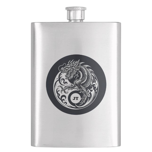 Cantil Dragão Chinês em Preto e Branco Personalizado (Frente)
