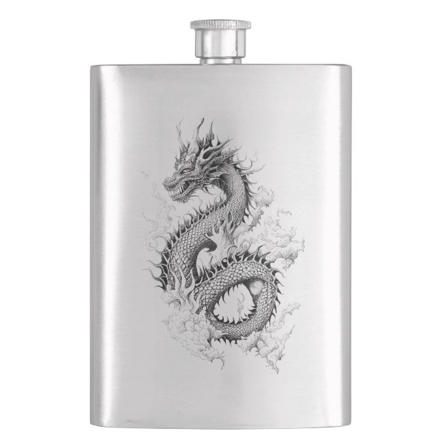 Cantil Dragon Fantasy Wild Animal Illustration Art Tattoo (Frente)