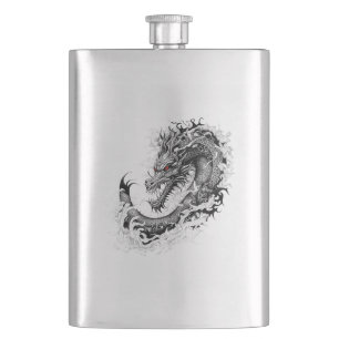 Cantil Dragon Fantasy Wild Animal Illustration Art Tattoo