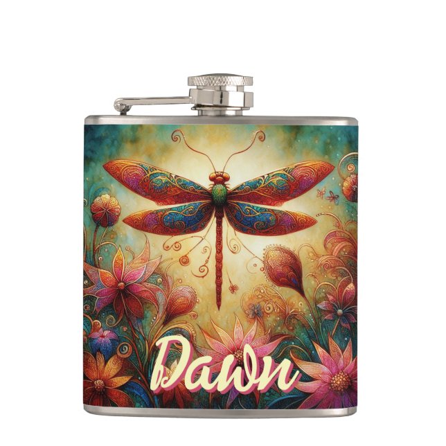 Cantil Dragonfly Floral Abstrato personalizada (Frente)
