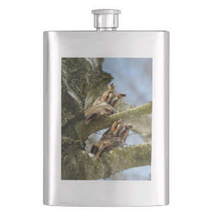 Cantil Duas corujas nos bosques, aves, frasco de vida sel