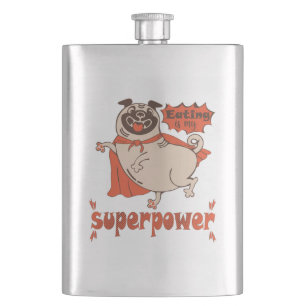 Cantil Eating is my superpower red cloak pug comic style 