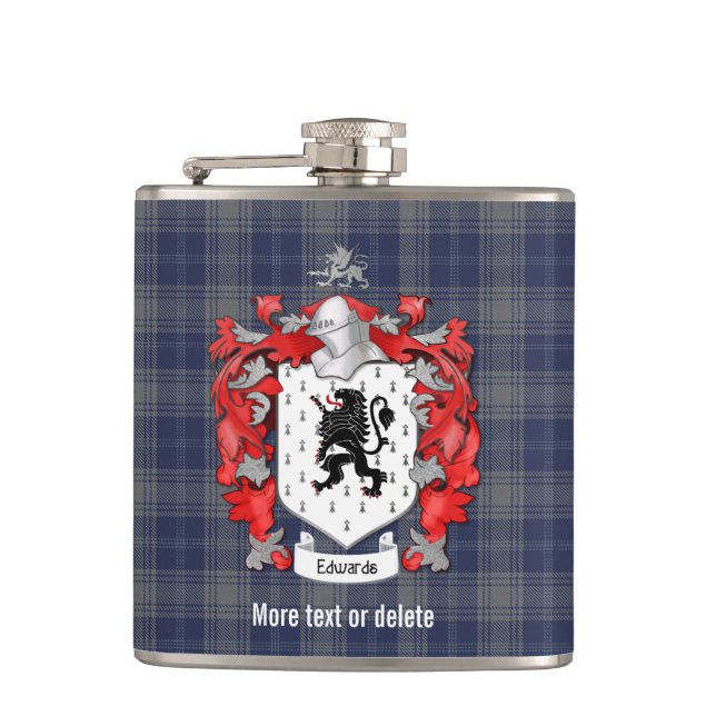 Cantil Edwards Family Crest e Xadrez de Tartan (Frente)