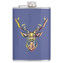 Cantil Ein Hirschkopf als buntes Bild im Aquarell Stil