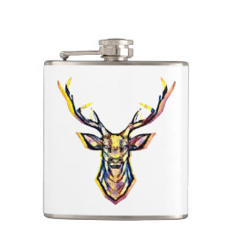 Cantil Ein Hirschkopf als buntes Bild im Aquarell Stil