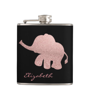 Cantil Elefante Brilhante em Rose Gold, Preto - Personali