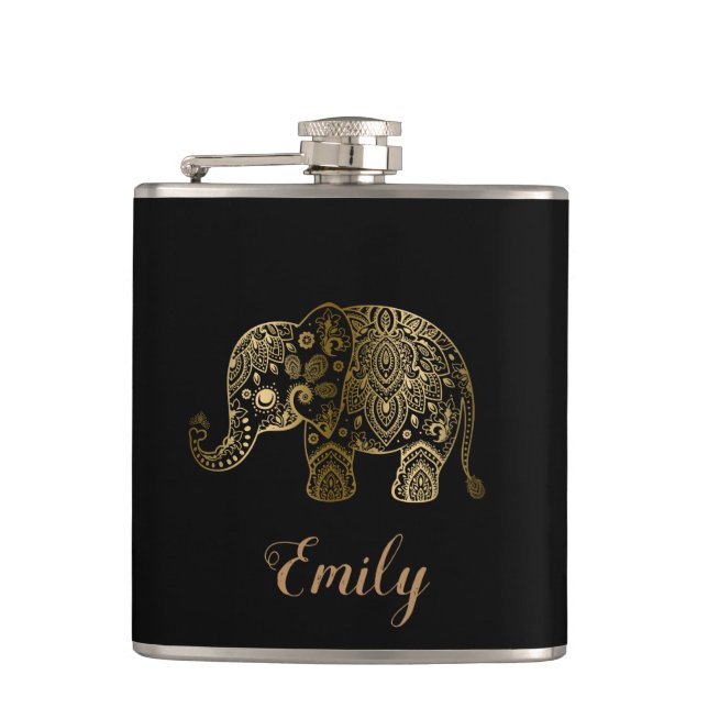 Cantil Elefante Dourado Bonito Paisley (Frente)