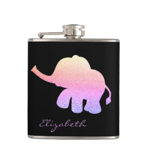 Cantil Elefante Ombre Glitter, Preto - Personalizado