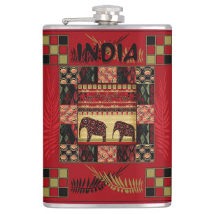 Cantil Elefantes de mantas étnicas da Índia