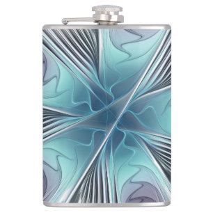 Cantil Elegance Modern Blue Cinza White Fractal Art Flowe