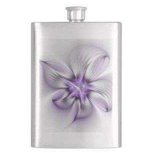Cantil Elegância Floral Arte Fractal Violeta Abstrata Mod