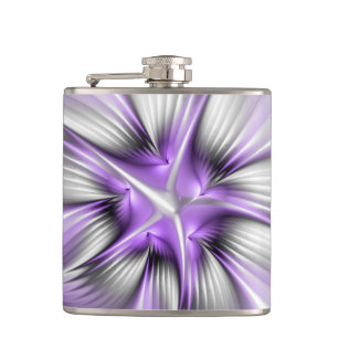 Cantil Elegância Floral Arte Fractal Violeta Abstrata Mod