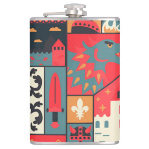 Cantil Elegância medieval: Design de padrão sem costura