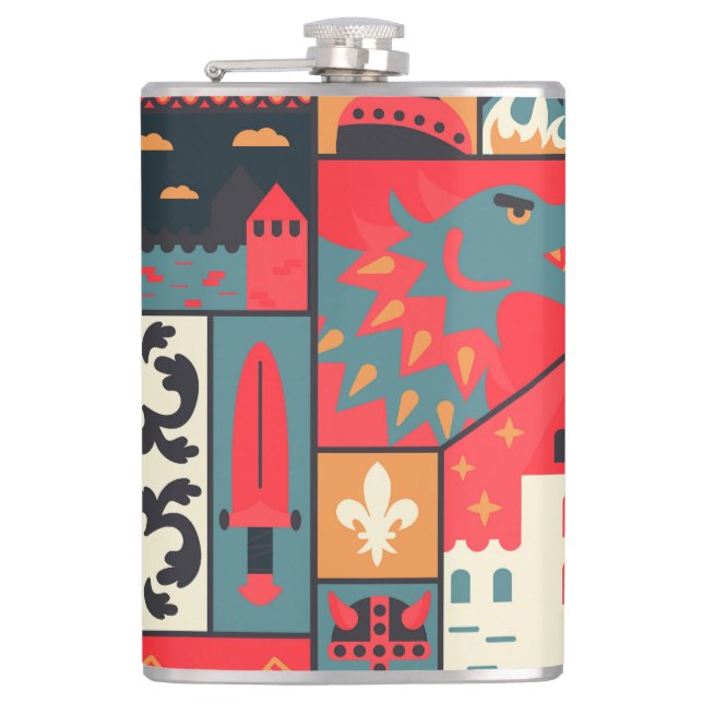 Cantil Elegância medieval: Design de padrão sem costura (Frente)