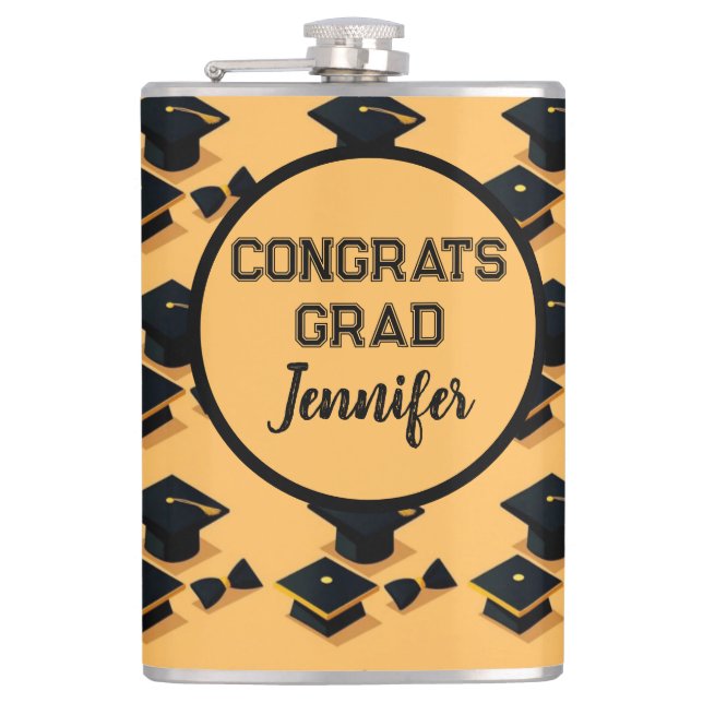 Cantil Elegant Gold and Black Graduation Cap Pattern (Frente)