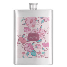Cantil Elegant Pink Blossom Custom Name Floral Design