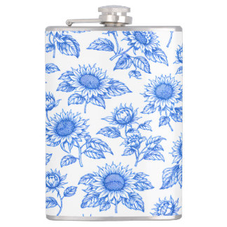 Cantil Elegant Toile du Jouy Sunflowers – Blue Botanical 
