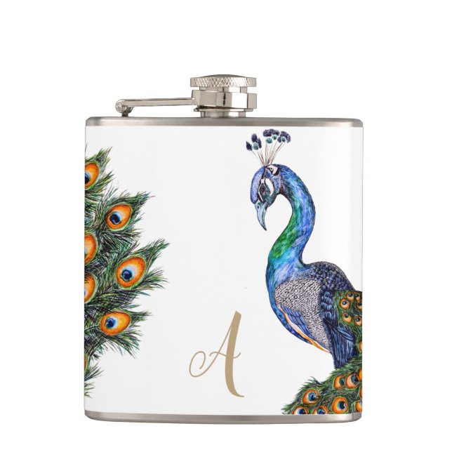 Cantil Elegante Aquarela Monograma de Peacock (Frente)