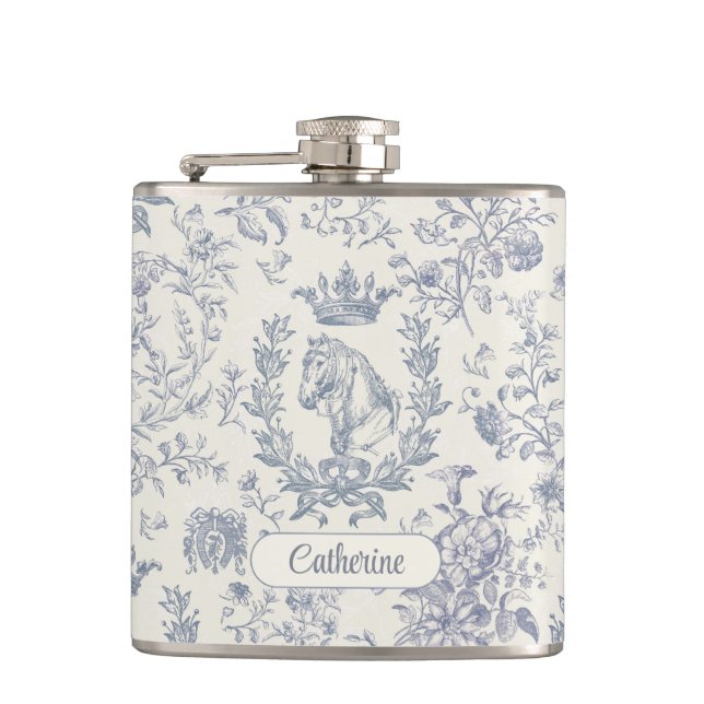 Cantil Elegante Blue Beige Equestrian Toile Nome (Frente)