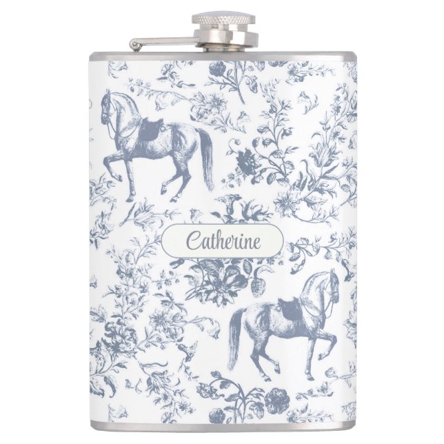 Cantil Elegante Blue Beige Equestrian Toile Nome (Frente)