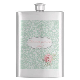 Cantil Elegante Chic Damasco, Rosas, Mensagem Motivaciona