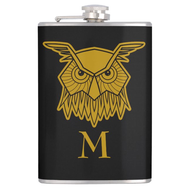 Cantil Elegante Dourada Wise Owl Monogramed Personalizado (Frente)