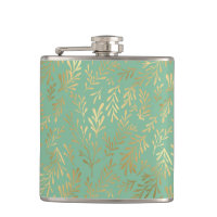 Elegante Dourado Padrão Selvagem em Teal