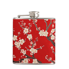 Cantil Elegante Flor de Ameixa Vermelha