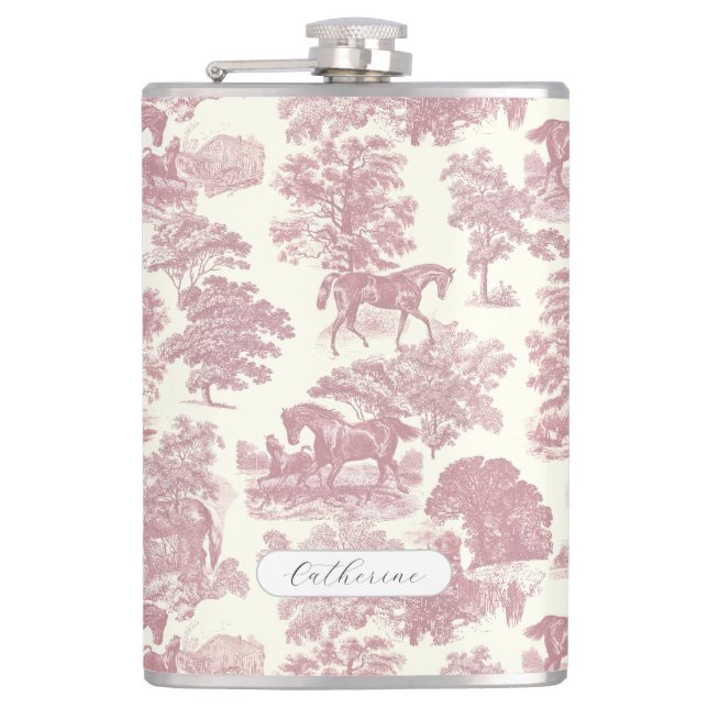 Cantil Elegante, Girly Chic Pink Toile Name (Frente)