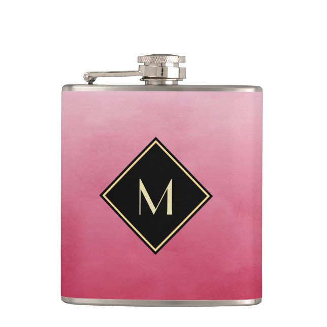 Cantil Elegante Rosa Esmagada Com Monograma Simples Doura (Frente)