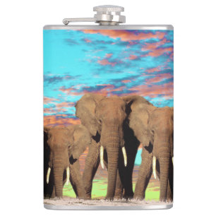 Cantil Elephant Opal Sunrise, Hip Flask