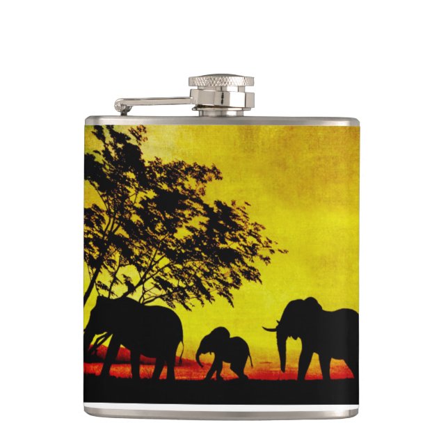 Cantil Elephants Sunset Flask (Frente)