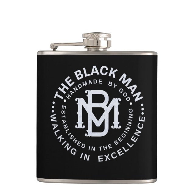 Cantil Emblem negro Whiskey Vinyl Wrapper Flask (Frente)