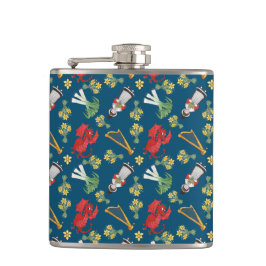 Cantil Emblemas galeses divertidos no Blue Hip Flask