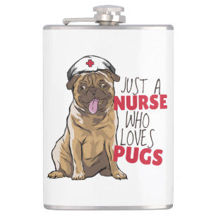 Cantil Enfermeira Bonita Ama Pugs Gift RN Dog Mãe - Engra