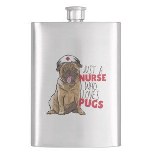 Cantil Enfermeira Cute RN Ama Pugs Gift Dog Pug Cartoon M