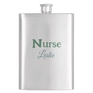 Cantil Enfermeira médica adiciona texto nome verde azul s