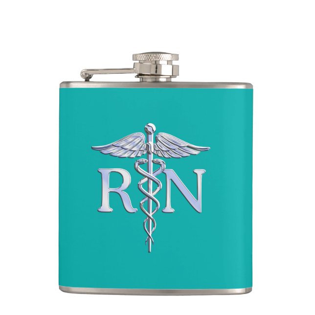 Cantil Enfermeiro Registrado RN Caduceus no Decor Turquoi (Frente)