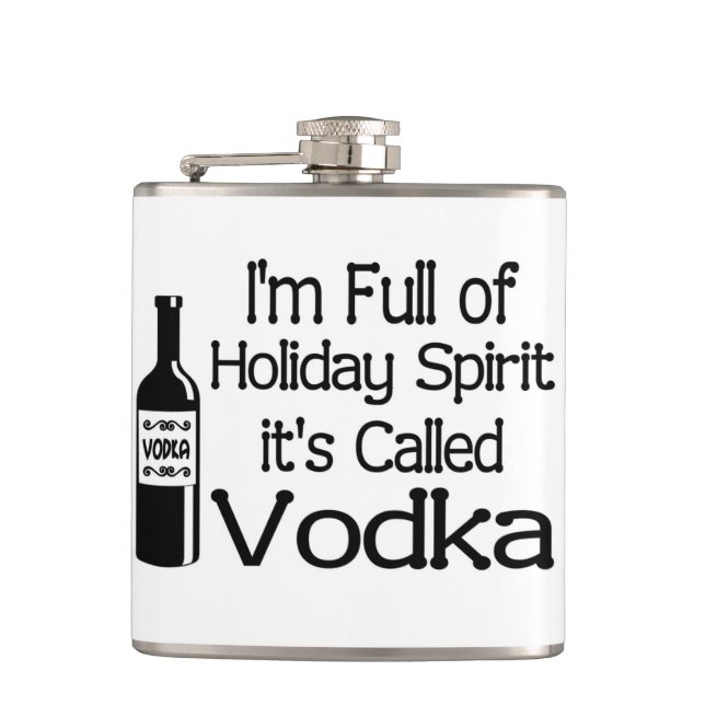 Cantil Engraçado Cheio de Espírito de Vodka de Natal (Frente)