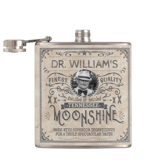 Cantil Engraçado Vintage Moonshine Hillbilly Medicine Per (Aberto)