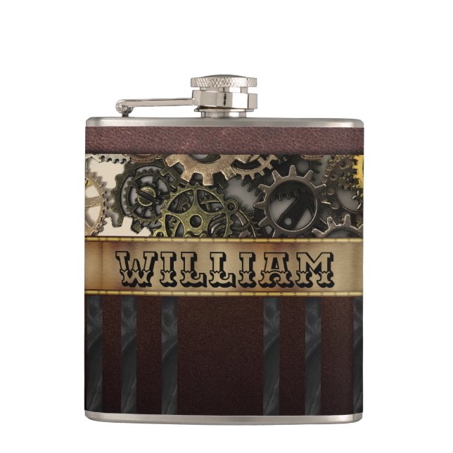 Cantil Engrenagens de Metal em Couro Vintage Steampunk (Frente)