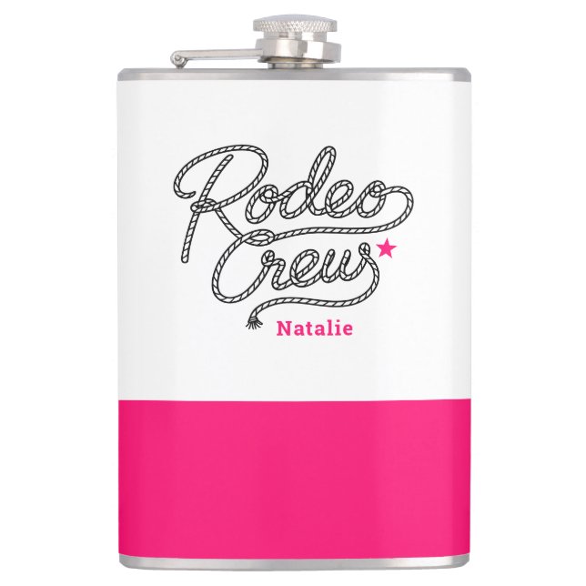 Cantil Equipe de Rodeio Rosa e Branco para Despedida de S (Frente)