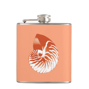 Cantil Escudo do nautilus - terracotta e branco