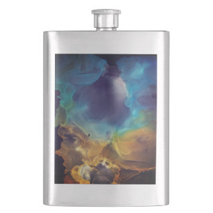 Cantil Espaço Nebula azul Amarelo Álcool Arte