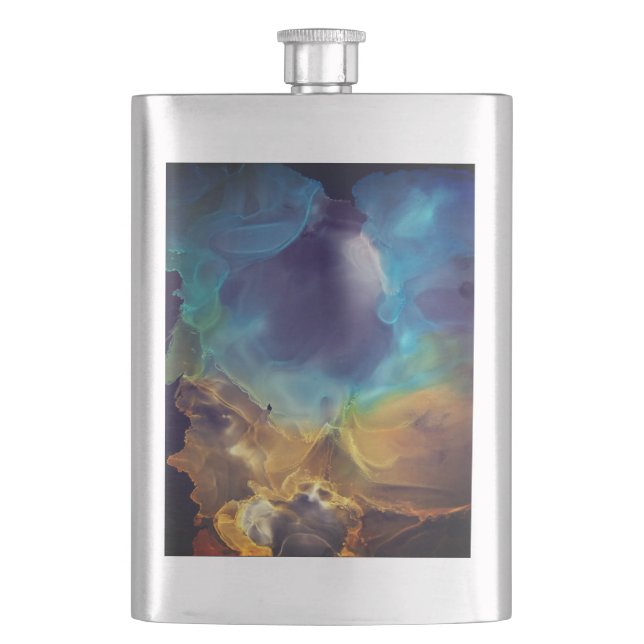 Cantil Espaço Nebula azul Amarelo Álcool Arte (Frente)