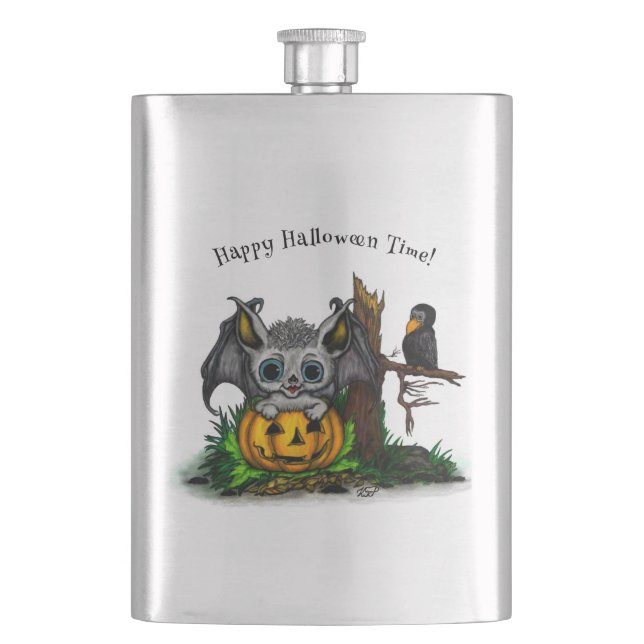 Cantil Esperando o Halloween, Cute Bat e Raven (Frente)