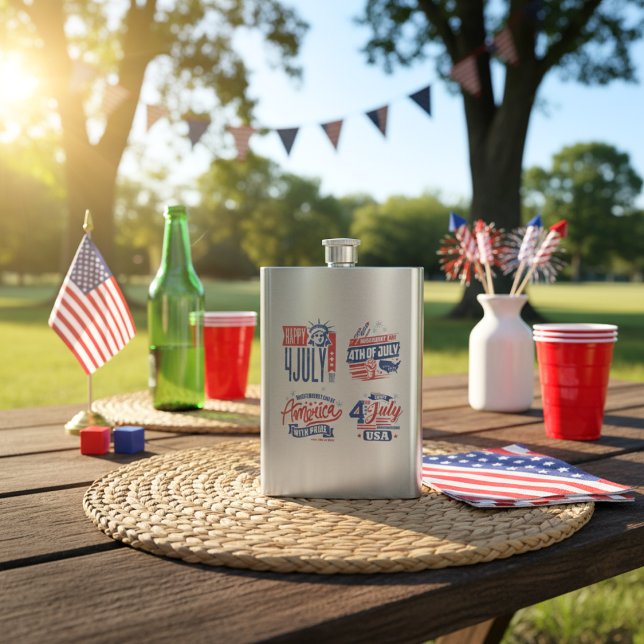 Cantil Espírito de Independência Quarto de Julho Clássico (Spirit of Independence Fourth of July Classic Flask)