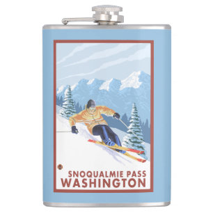 Cantil Esquiador da neve de Downhhill - passagem de